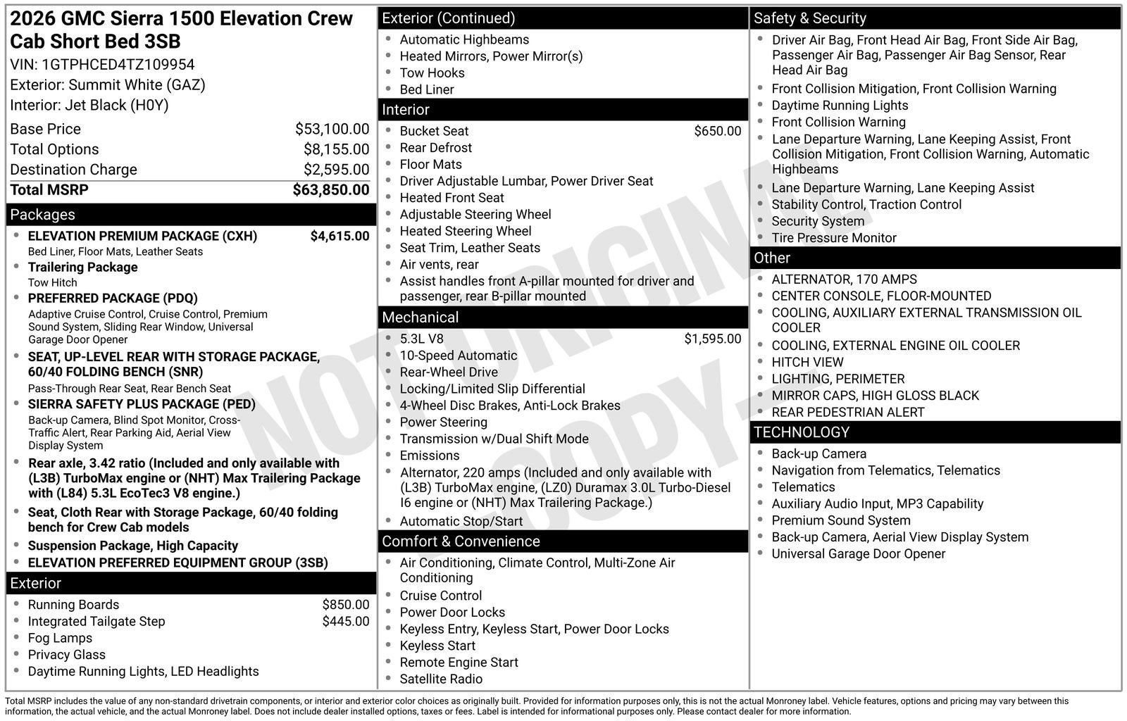2026 GMC Sierra 1500 Elevation