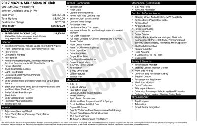 2017 Mazda Mazda MX-5 Miata RF Club